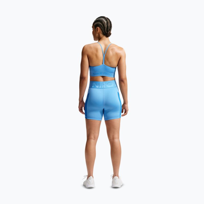 Spodenki damskie Nike Pro Sculpt High Waisted 5" Biker university blue/light photo blue/white 3