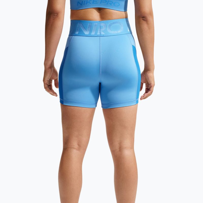 Spodenki damskie Nike Pro Sculpt High Waisted 5" Biker university blue/light photo blue/white 4