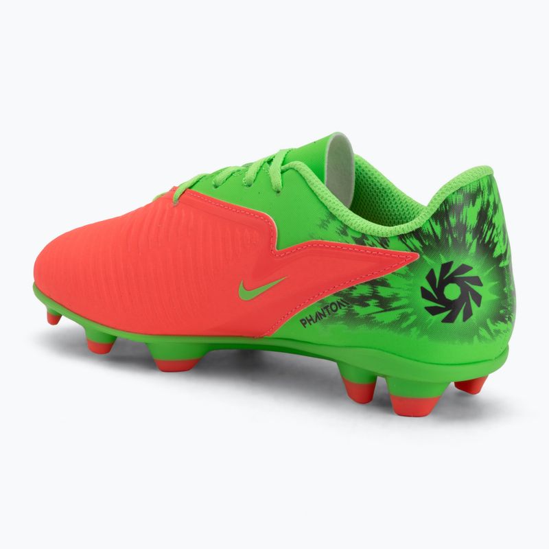 Buty piłkarskie dziecięce Nike Jr. Phantom 6 Club Erling Haaland MG hot punch/green strike/black 3