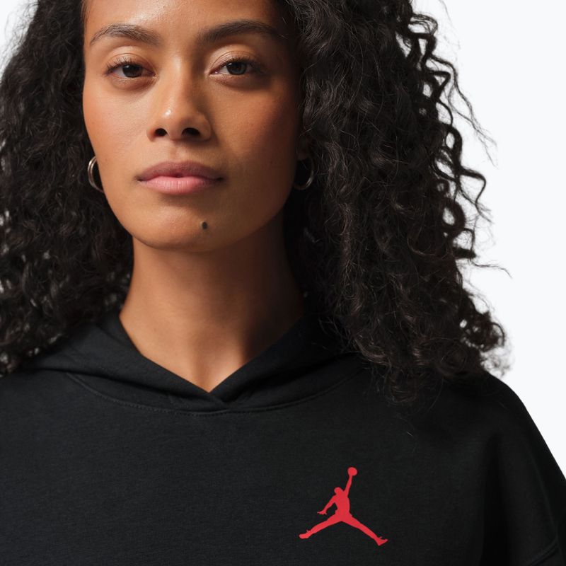 Bluza damska  Jordan Fleece Hoodie black/gym red 4