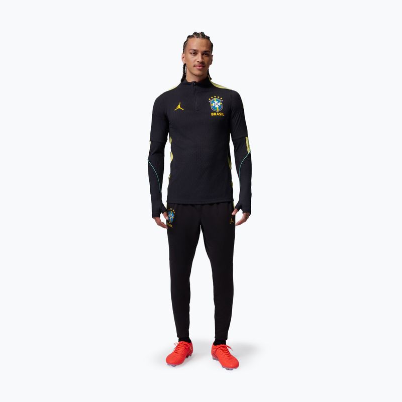 Longsleeve piłkarski męski Brazil Strike Elite Jordan Dri-Fit Drill Top black/yellow puls/light menta/P109C 2