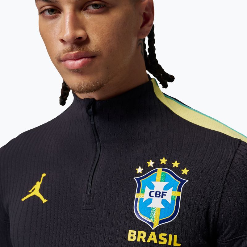Longsleeve piłkarski męski Brazil Strike Elite Jordan Dri-Fit Drill Top black/yellow puls/light menta/P109C 4