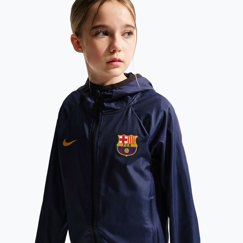 Kurtka piłkarska dziecięca Nike FC Barcelona Academy Pro blackened blue/black/mineral yellow 4