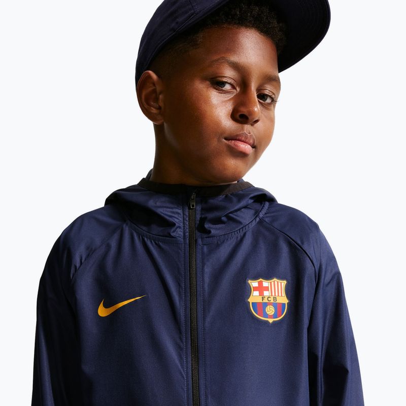 Kurtka piłkarska dziecięca Nike FC Barcelona Academy Pro blackened blue/black/mineral yellow 7