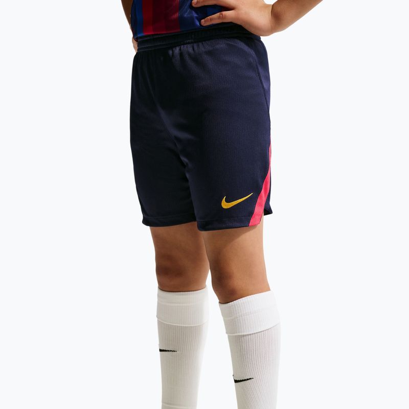Spodenki piłkarskie dziecięce Nike FC Barcelona Dri-Fit Stadium Home blackened blue/mineral yellow 4