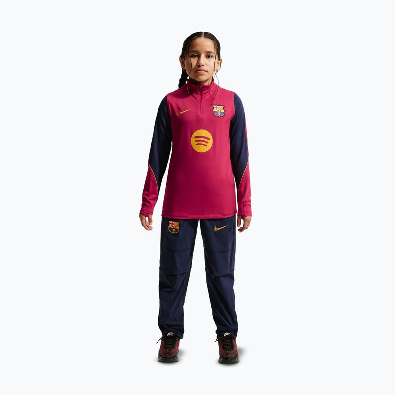 Bluza piłkarska dziecięca Nike FC Barcelona Strike Dri-Fit Soccer Knit Drill Top noble red/blackened blue/mineral yellow 2