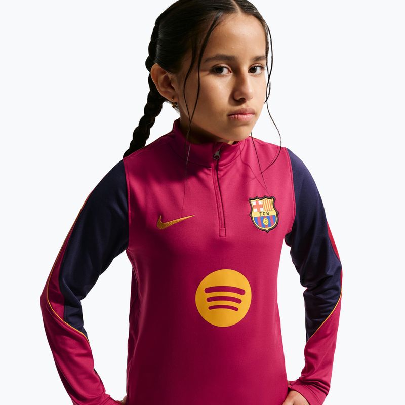 Bluza piłkarska dziecięca Nike FC Barcelona Strike Dri-Fit Soccer Knit Drill Top noble red/blackened blue/mineral yellow 4