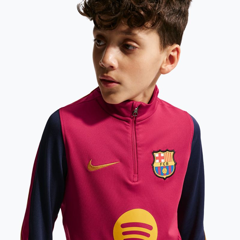 Bluza piłkarska dziecięca Nike FC Barcelona Strike Dri-Fit Soccer Knit Drill Top noble red/blackened blue/mineral yellow 5