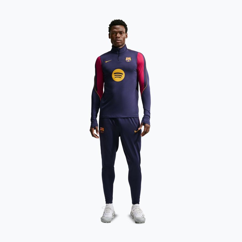 Bluza piłkarska męska Nike FC Barcelona Strike Soccer Drill Top blackened blue/mineral yellow 2