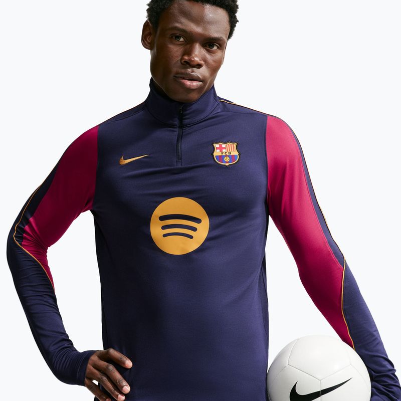 Bluza piłkarska męska Nike FC Barcelona Strike Soccer Drill Top blackened blue/mineral yellow 4