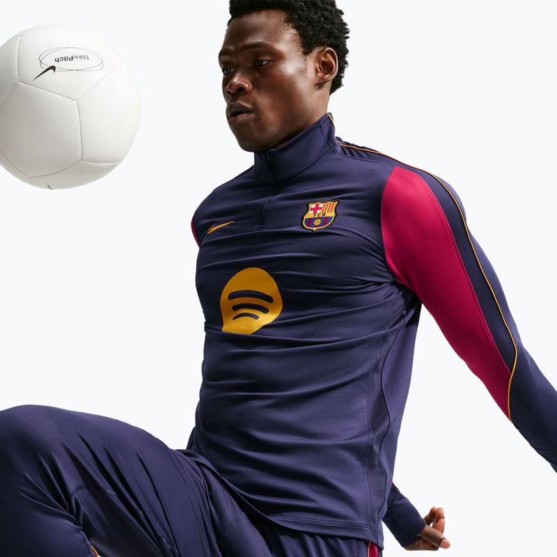Bluza piłkarska męska Nike FC Barcelona Strike Soccer Drill Top blackened blue/mineral yellow 5