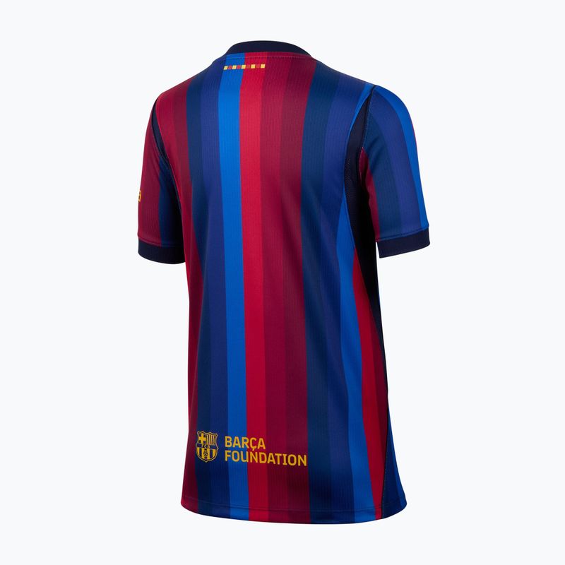 Koszulka piłkarska dziecięca Nike FC Barcelona Dri-Fit Stadium Home deep garnet/blue void/mineral yellow 2