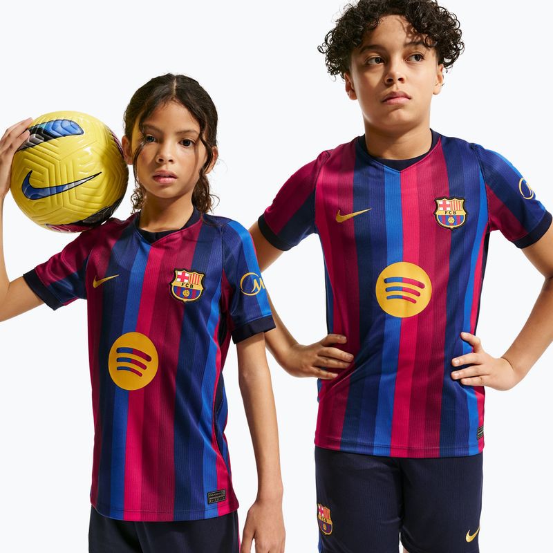 Koszulka piłkarska dziecięca Nike FC Barcelona Dri-Fit Stadium Home deep garnet/blue void/mineral yellow 4
