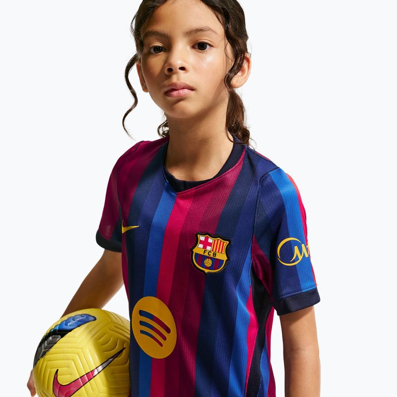 Koszulka piłkarska dziecięca Nike FC Barcelona Dri-Fit Stadium Home deep garnet/blue void/mineral yellow 8