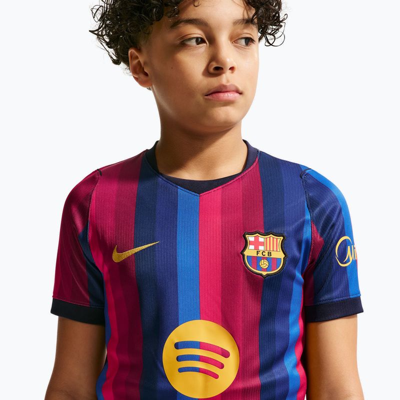 Koszulka piłkarska dziecięca Nike FC Barcelona Dri-Fit Stadium Home deep garnet/blue void/mineral yellow 9