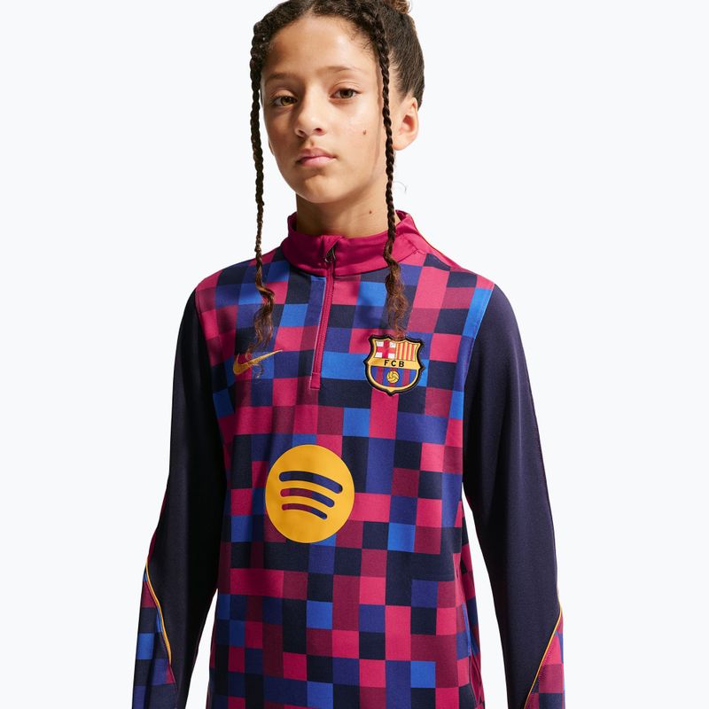 Bluza piłkarska dziecięca Nike FC Barcelona Dri-Fit Strike Drill Top noble red/noble red/mineral yellow 4