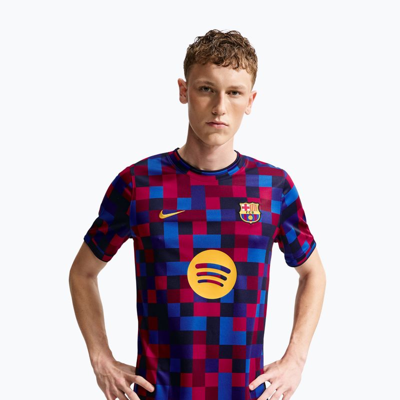 Koszulka piłkarska męska Nike FC Barcelona Dri-Fit Pre-Match noble red/mineral yellow 4