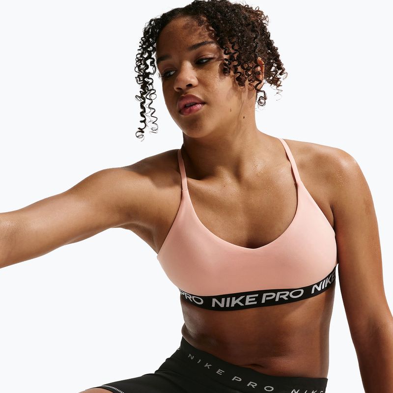 Biustonosz dziewczęcy Nike Pro Indy arctic orange/black/white 5