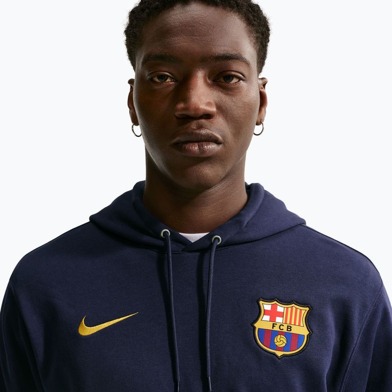Bluza męska Nike FC Barcelona Club Hoodie blackened blue/mineral yellow 5