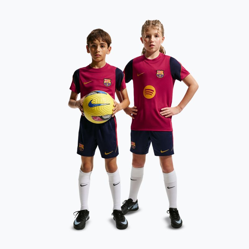 Spodenki piłkarskie dziecięce Nike FC Barcelona Strike blackened blue/noble red/mineral yellow 2