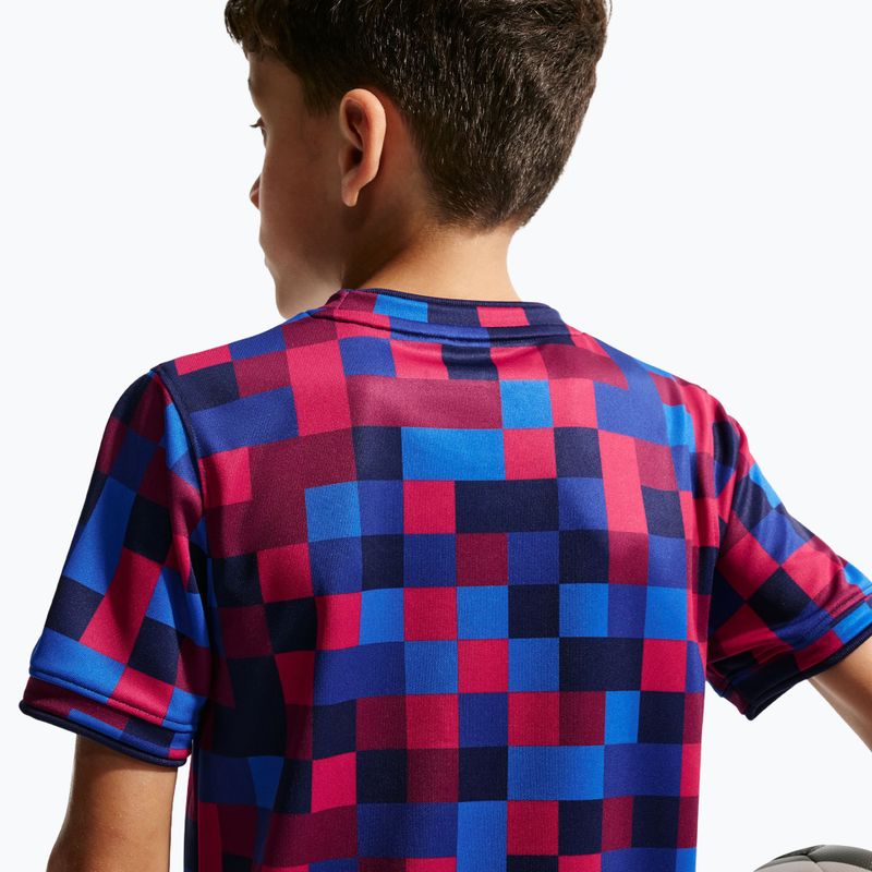 Koszulka piłkarska dziecięca Nike FC Barcelona Dri-Fit Pre-Match noble red/mineral yellow 7