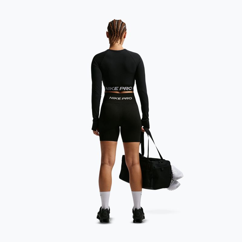 Spodenki treningowe damskie Nike Pro Seamless High Waisted Biker 5" black/white 3