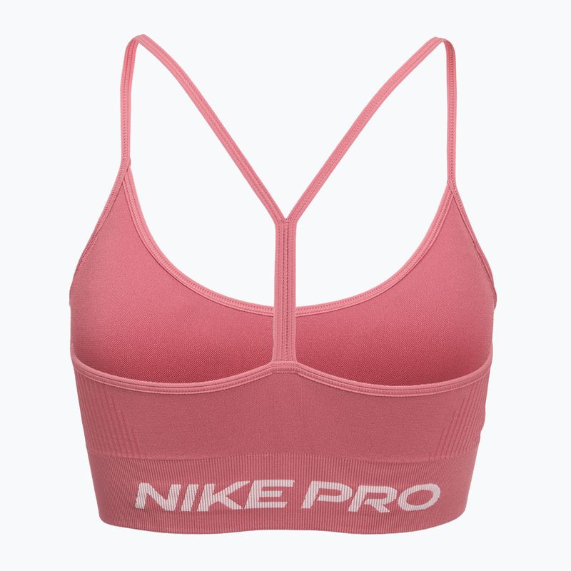 Biustonosz treningowy Nike Pro Seamless Light Support peony/white 2