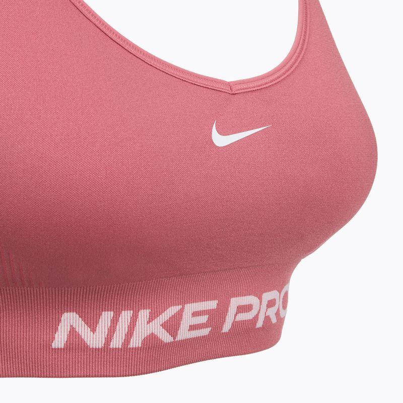 Biustonosz treningowy Nike Pro Seamless Light Support peony/white 3