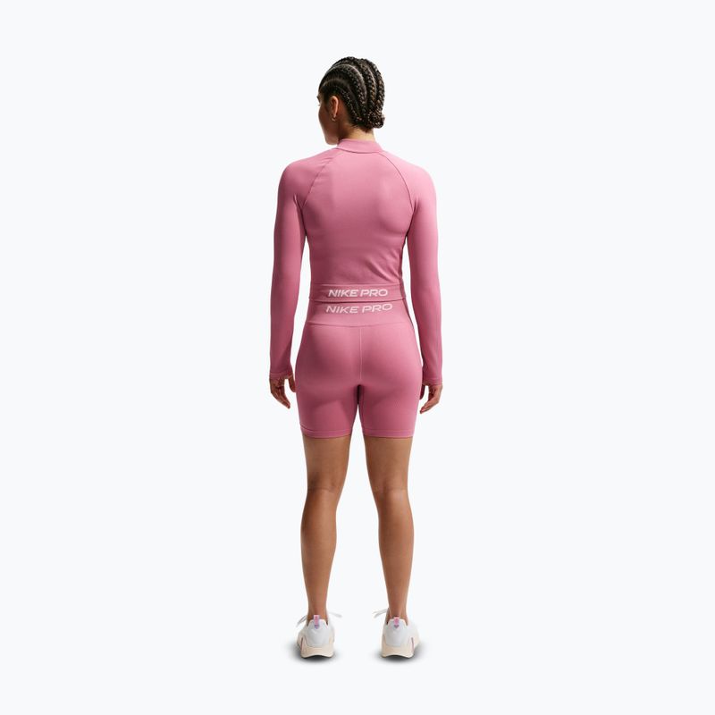 Spodenki treningowe damskie Nike Pro Seamless High Waisted Biker 5" peony/white 3