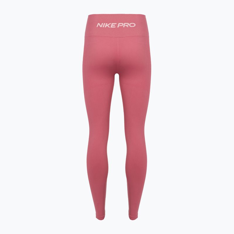 Legginsy damskie Nike Pro Seamless pink peony/white 2