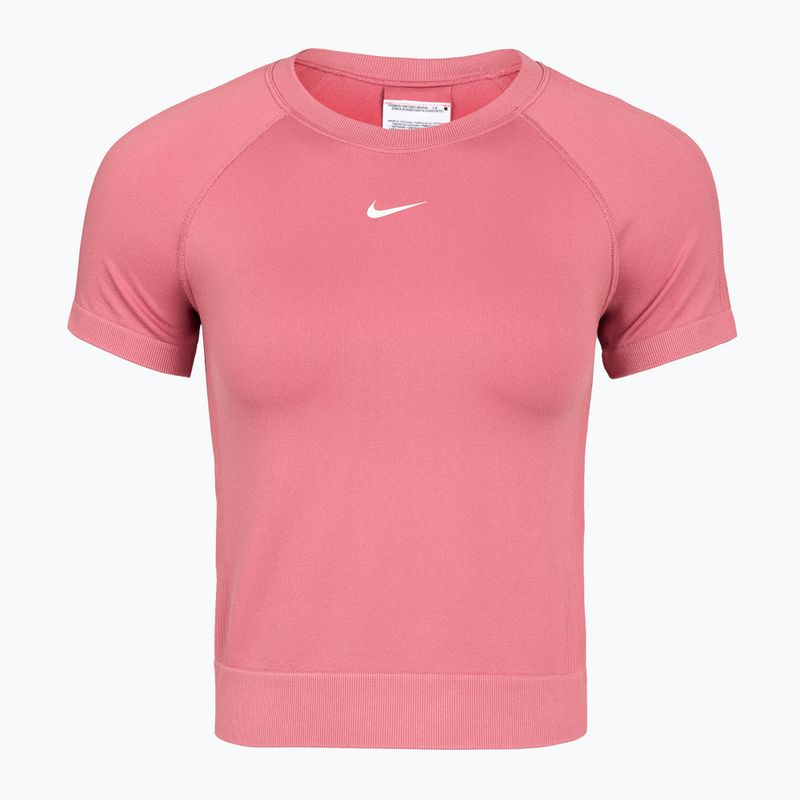 Koszulka treningowa damska Nike Pro Seamless Dri-Fit peony/white