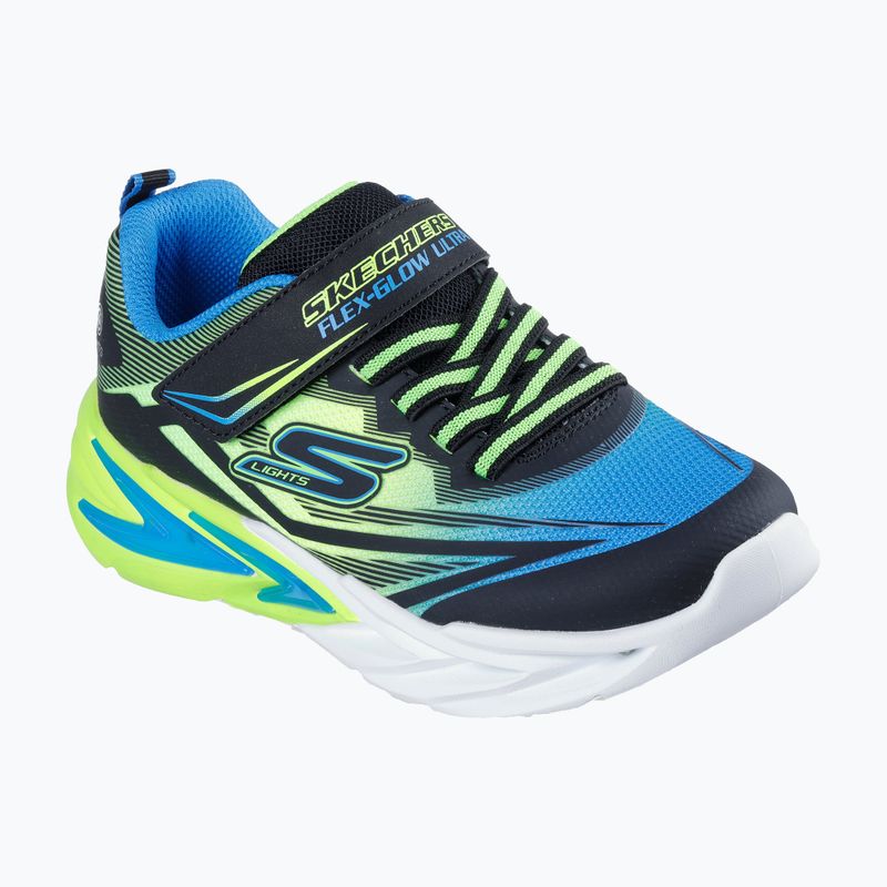 Buty dziecięce SKECHERS Flex-Glow Ultra black/blue/lime 9