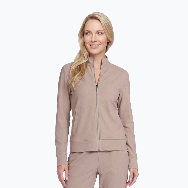 Bluza damska SKECHERS GO Luxe Rib Everyday Full Zip taupe/brown