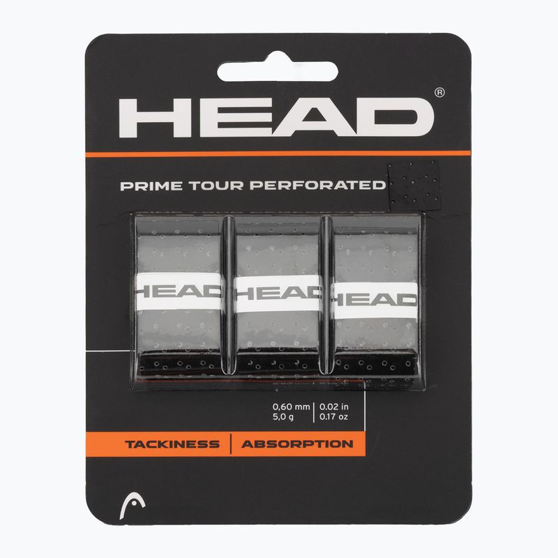 Owijki do rakiet tenisowych HEAD Prime Tour Perforated 3 szt. black