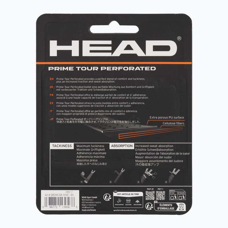 Owijki do rakiet tenisowych HEAD Prime Tour Perforated 3 szt. black 2