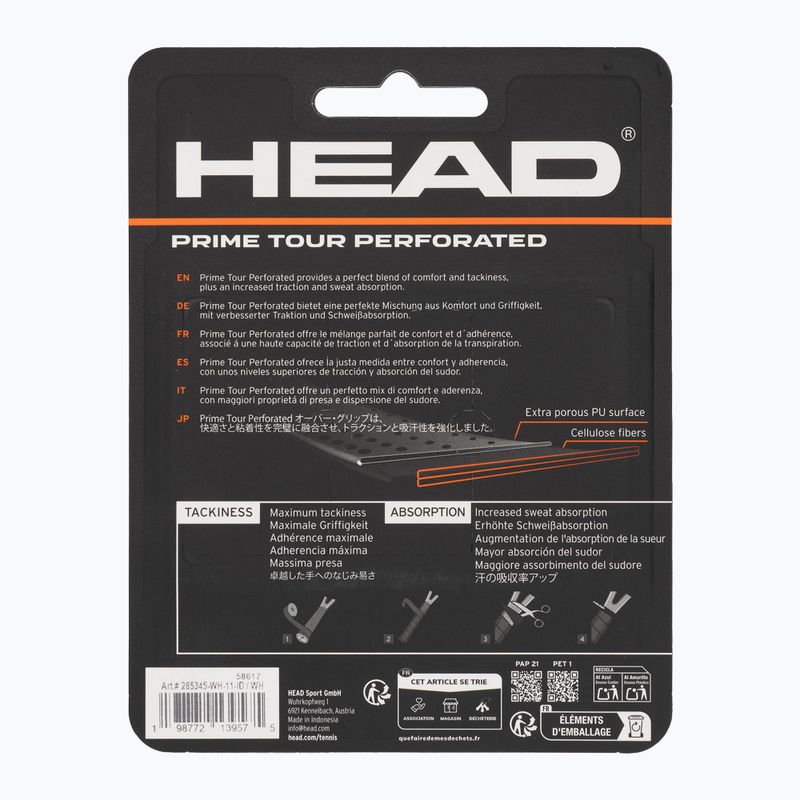 Owijki do rakiet tenisowych HEAD Prime Tour Perforated 3 szt. white 2