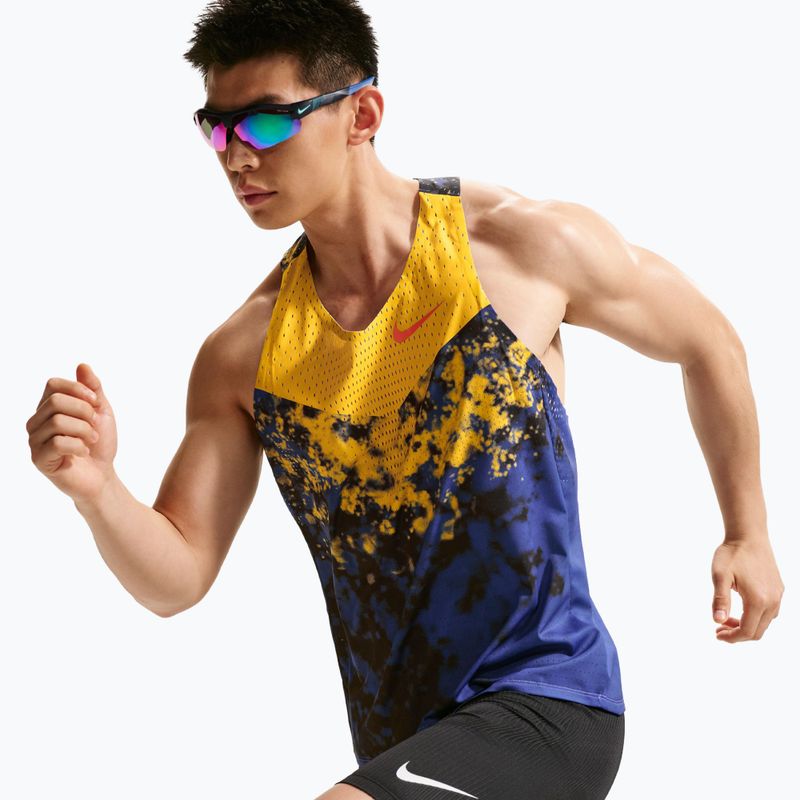 Koszulka do biegania męska Nike AeroSwift Dri-Fit ADV Singlet citron pulse/lapis/bright crimson 4