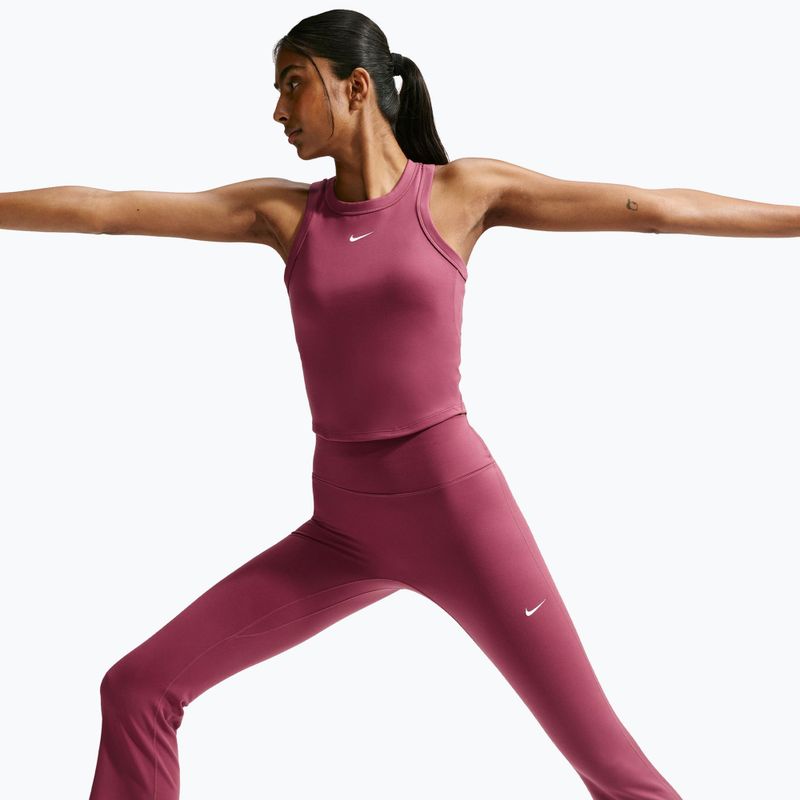 Legginsy treningowe damskie Nike One pink smoke/white 4