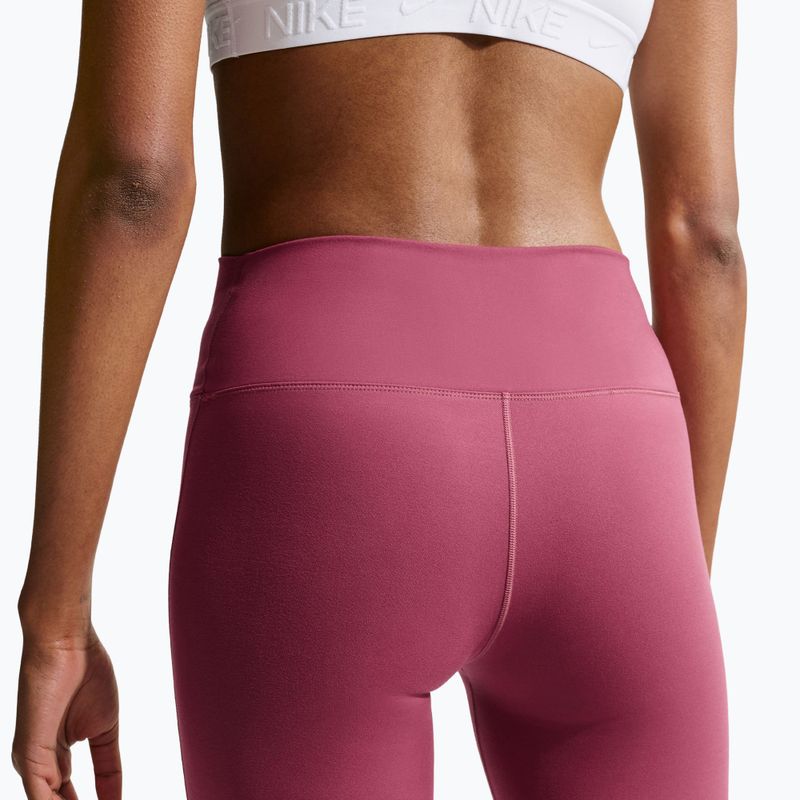 Legginsy treningowe damskie Nike One pink smoke/white 5