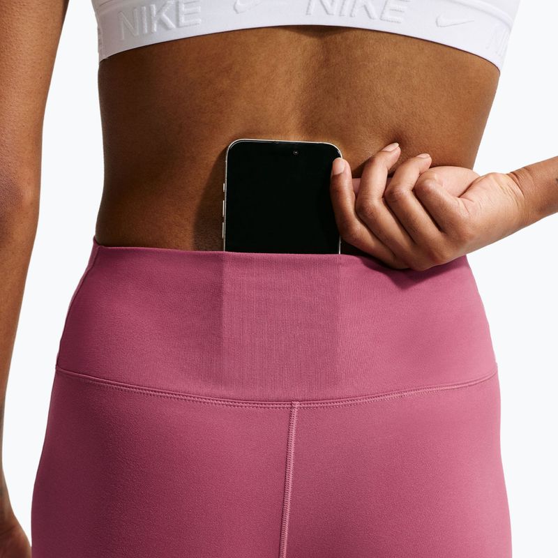 Legginsy treningowe damskie Nike One pink smoke/white 6
