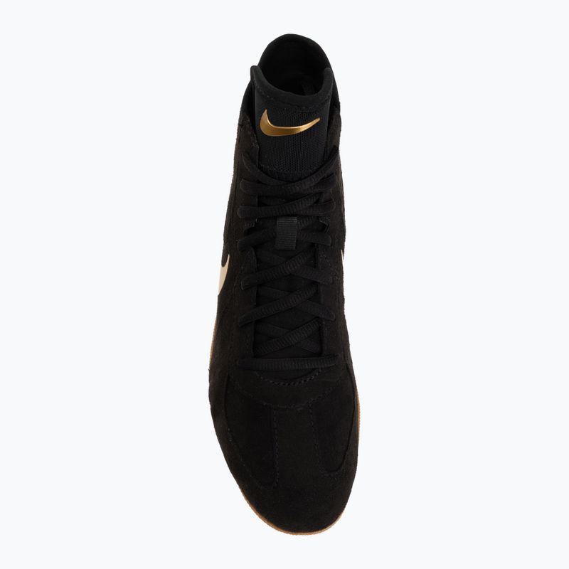 Buty zapaśnicze Nike Footsweep 2 black/metallic gold/gum light brown 5