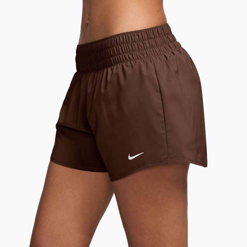Spodenki damskie Nike One Dri-Fit 3" cacao wow/white 3
