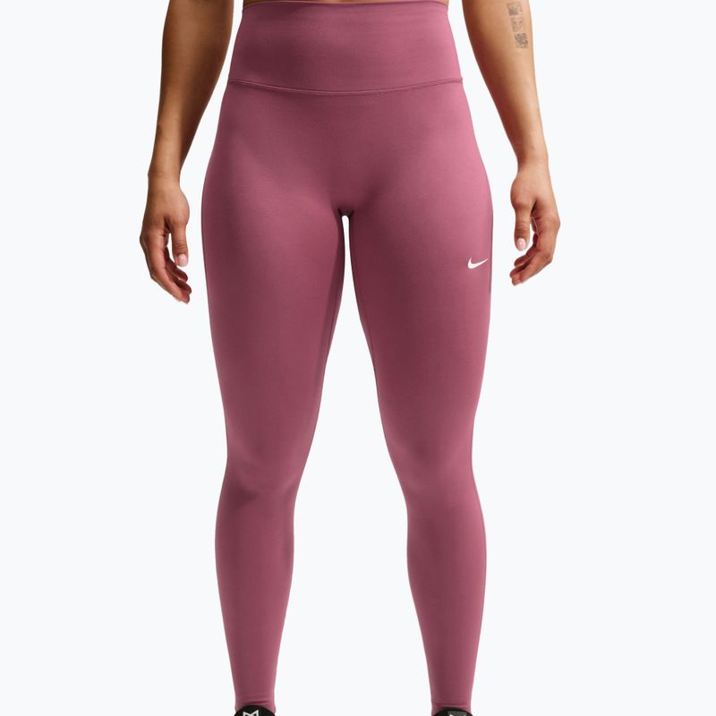 Legginsy damskie Nike One Seamless Front pink smoke/white 3