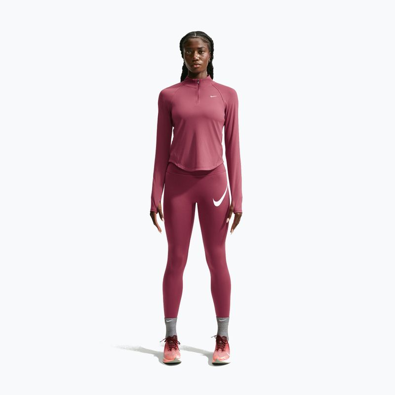 Bluza do biegania damska Nike Tempo Dri-Fit 1/4 Zip pink smoke 2