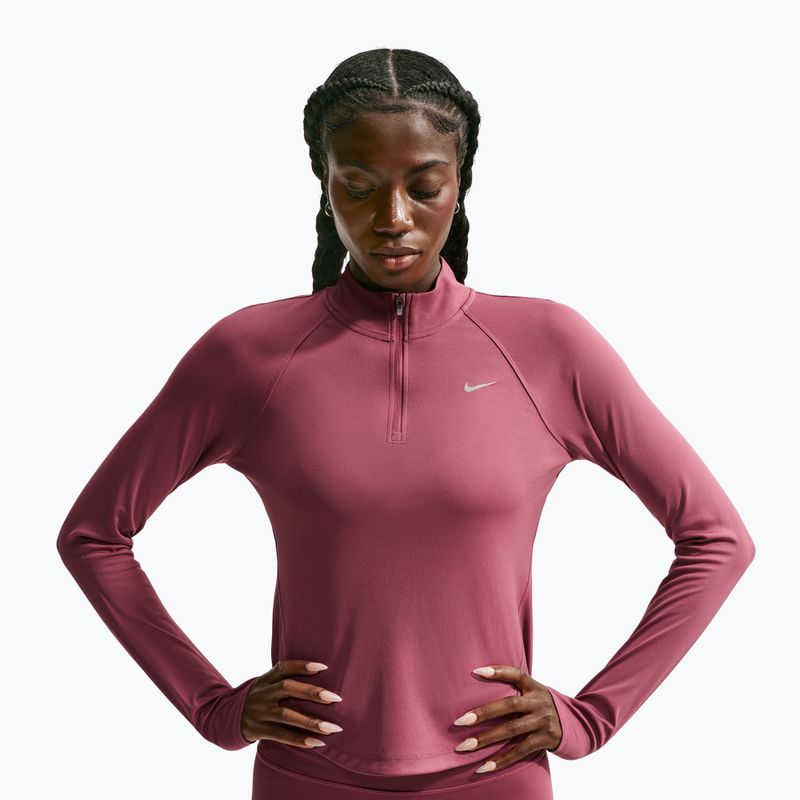 Bluza do biegania damska Nike Tempo Dri-Fit 1/4 Zip pink smoke 4