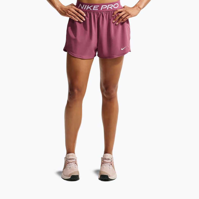 Spodenki treningowe damskie Nike Pro pink smoke/white