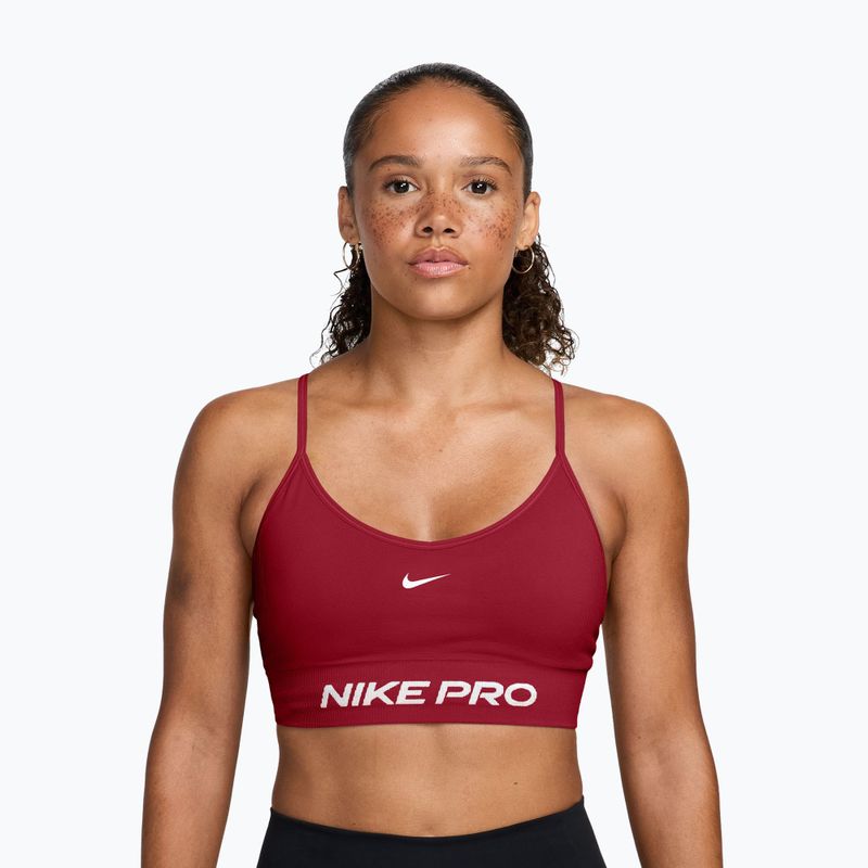Biustonosz treningowy Nike Pro Seamless tough red/white