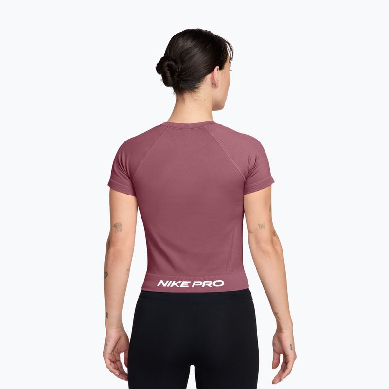 Koszulka treningowa damska Nike Pro Seamless pink smoke/white 2