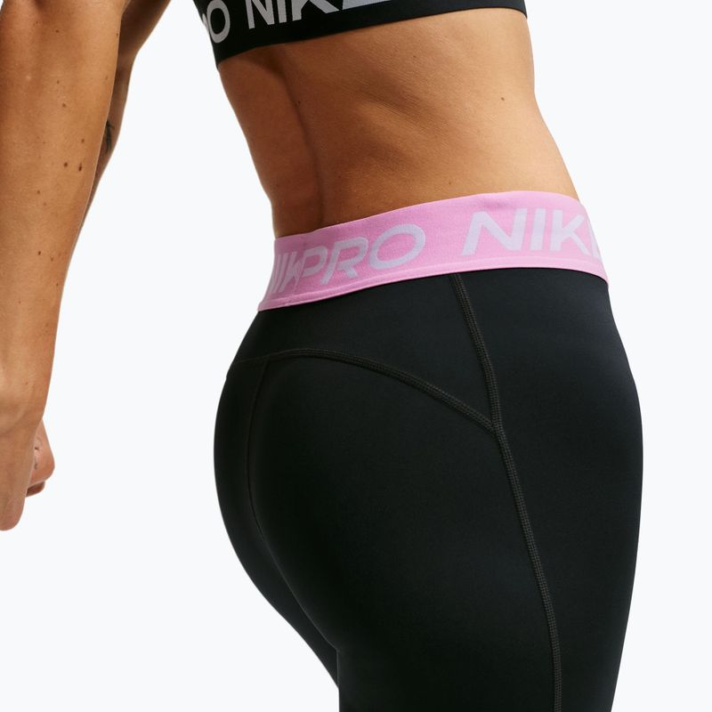 Legginsy damskie Nike Pro black/pink rise/white 4