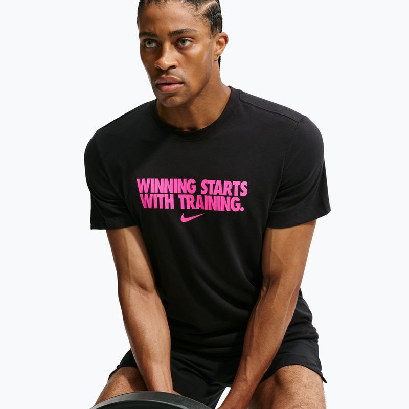 Koszulka treningowa męska Nike Dri-Fit Winning black/hyper pink 5